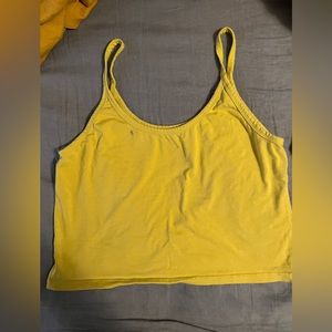 ARQ cropped tank in chartreuse, 4x